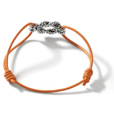Classic Chain Love Knot Bracelet on Orange Cotton Cord by John Hardy