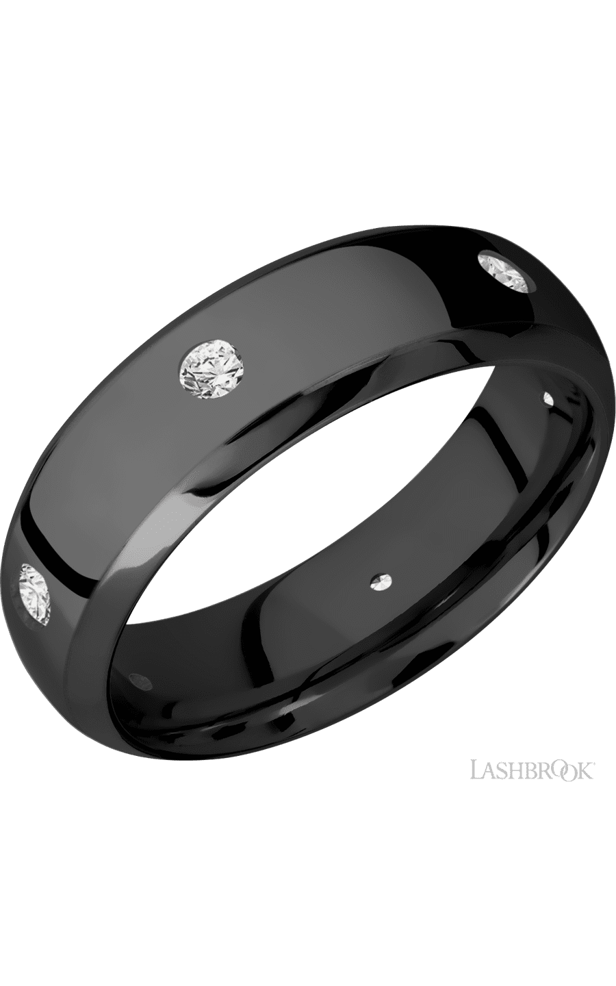 アクセサリー vaultroom VGC RING 7 mm wide/Domed Bevel/Zirconium band with a 6X Even arrangement of