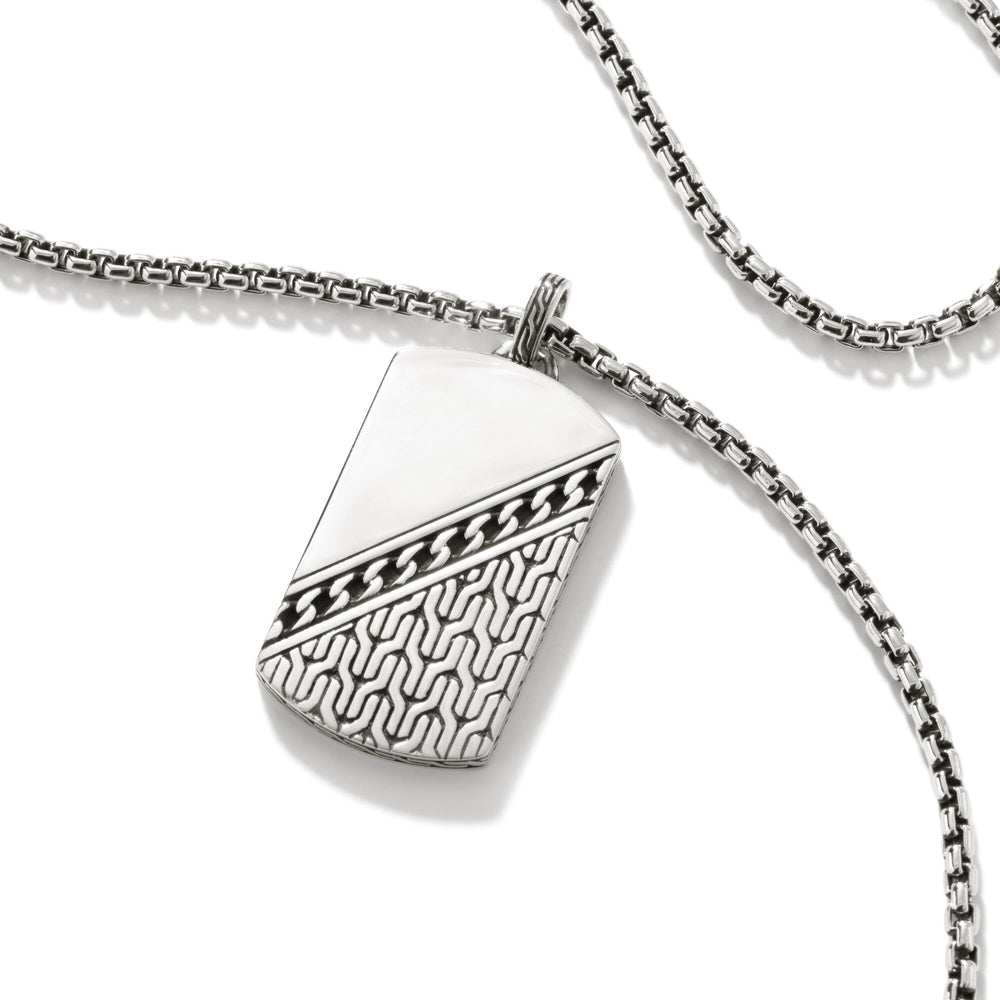 Classic Chain Textured Dog Tag Pendant by John Hardy