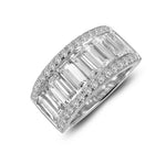 Sterling Silver 2.83cttw Simulated Diamond Classic Wide Baguette Band, size 7