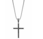 Carved Chain Silver Jawan Cross Pendant w/ Box Chain Necklace Sz 20 by John Hardy