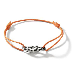 Classic Chain Love Knot Bracelet on Orange Cotton Cord by John Hardy