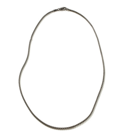 Chains Box Silver 2.7mm Box Chain Necklace with Satin Matte Black Rhodium Sz 26 by John Hardy