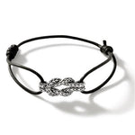 Classic Chain Love Knot Chain Bracelet on Black Cotton Cord by John Hardy