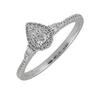 10K White Gold 0.20cttw Pear Cut Diamond Engagement Ring