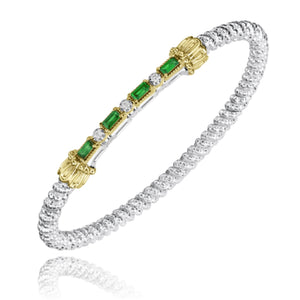 Sterling Silver & Yellow Gold Diamond & Tsavorite Garnet Bracelet by VAHAN