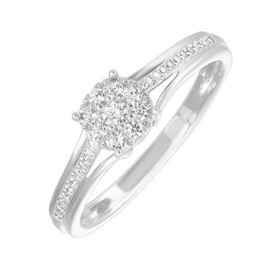 10K White Gold 0.20cttw Diamond Engagement Ring