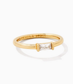 Juliette Gold Plated  Band Ring White Crystal Sz 7 by Kendra Scott