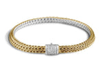 Icon Gold & Silver 0.14cttw Diamond Pave Reversible Bracelet Sz M by John Hardy