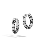 Classic Chain Sterling Silver Small Hoop Earrings with Full Closure (10mm Diameter) by John Hardy