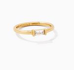 Juliette Gold Plated  Band Ring White Crystal Sz 6 by Kendra Scott