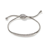 Essentials Silver 0.54cttw Diamond Pave Mini Chain Pull Through Bracelet M-L by John Hardy