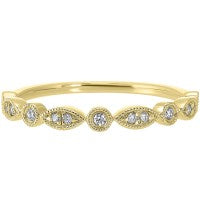 14K Yellow Gold 0.10cttw Diamond Stackable Band