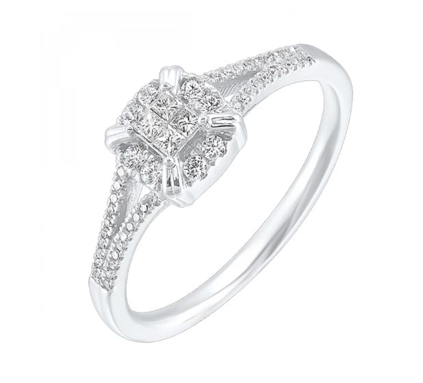 10K White Gold 0.20cttw Diamond Engagement Ring