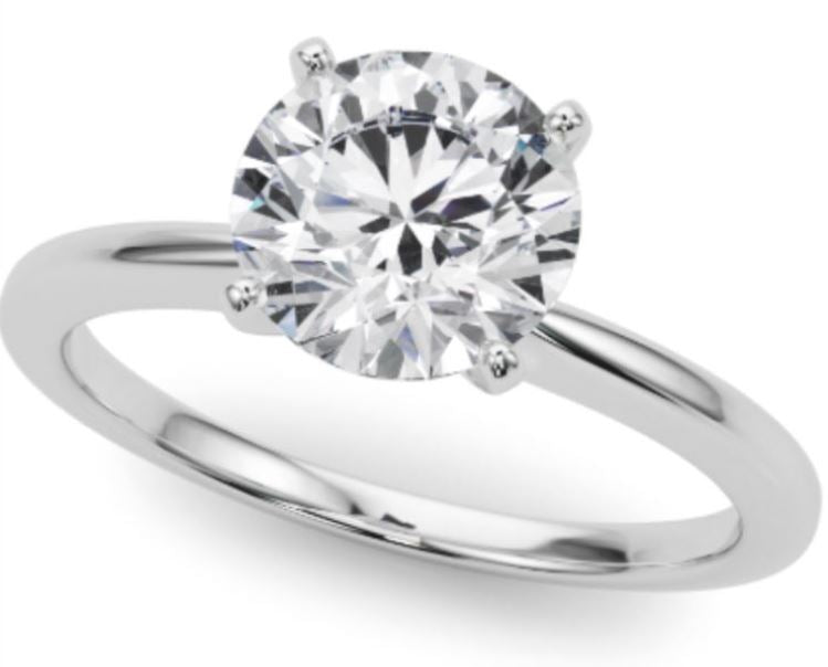 LAB GROWN 14K White Gold 2.02ct VS1 F RBC Diamond Engagement Ring
