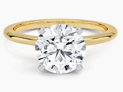 14K Yellow Gold 0.52ct LAB GROWN VS1 E RBC Diamond Engagement Ring
