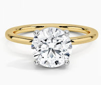 LAB GROWN 14K Yellow Gold 0.75ct VS1 E Round Brilliant Cut Diamond Engagement Ring