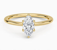 14K Yellow Gold Gabriel Engagement Ring Mounting Set With LAB GROWN 5.01ct VS1 F Marquise Diamond