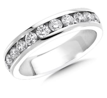 14K White Gold 0.82cttw I1 HI Diamond Wedding Band