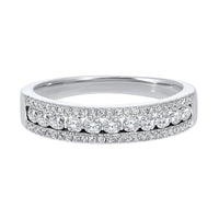 14K White Gold 0.50cttw SI H-I 3 Row Diamond Wedding Band