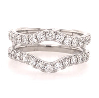 14K White Gold 1.00cttw VS2 G Diamond Insert Wedding Band