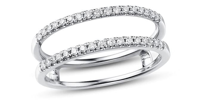 14K White Gold 0.85cttw VS2 G Diamond Insert Wedding Band by DFU