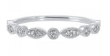 14K White Gold 0.10cttw Diamond Stackable Wedding Band