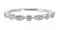 14K White Gold 0.10cttw Diamond Stackable Wedding Band