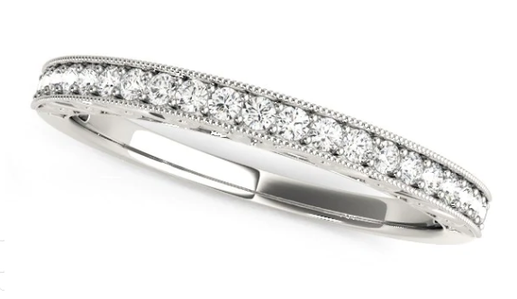 14K White Gold 0.43cttw VS2 G Diamond Wedding Band