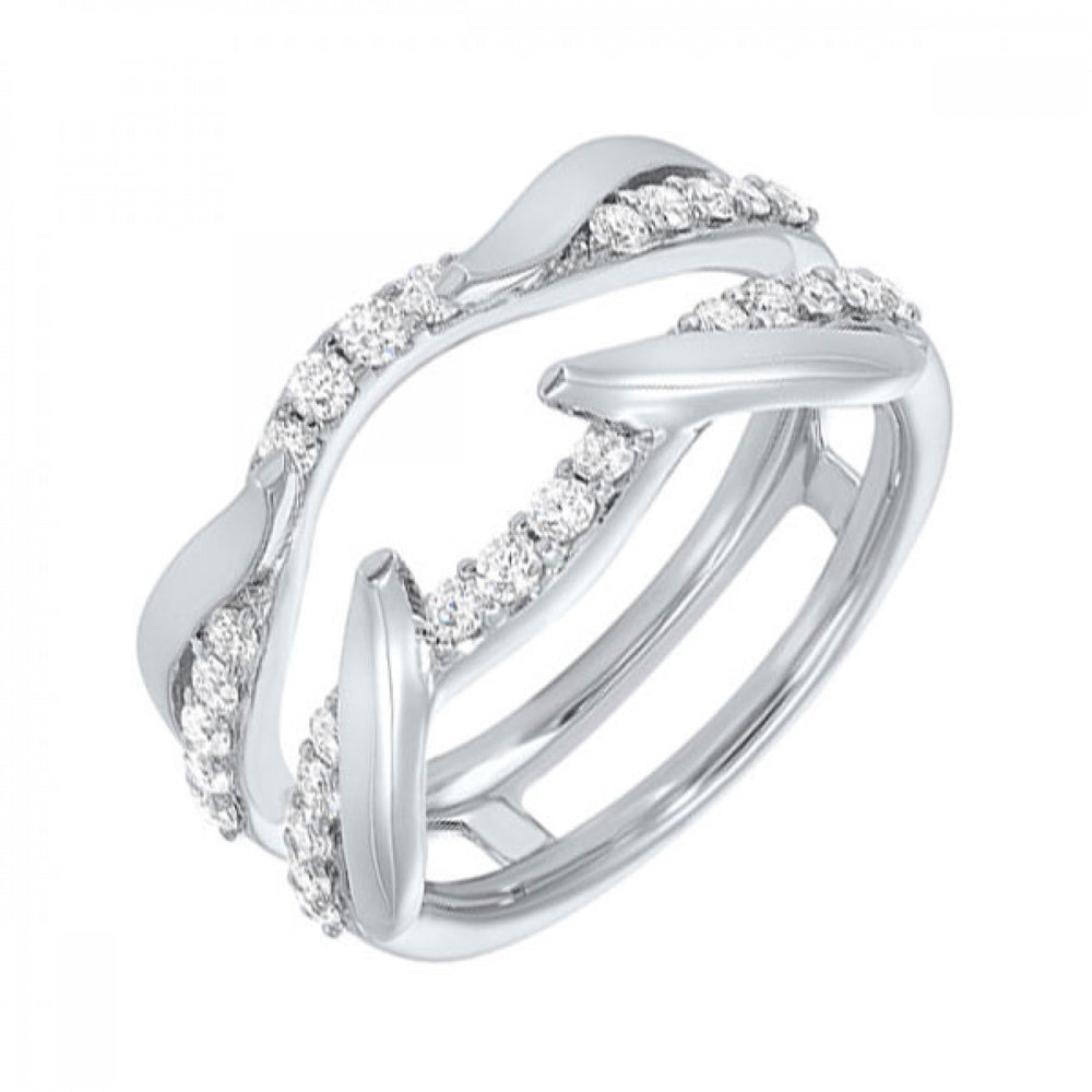 14K White Gold  0.52cttw SI13-I2 H-I Diamond Insert Ring Guard