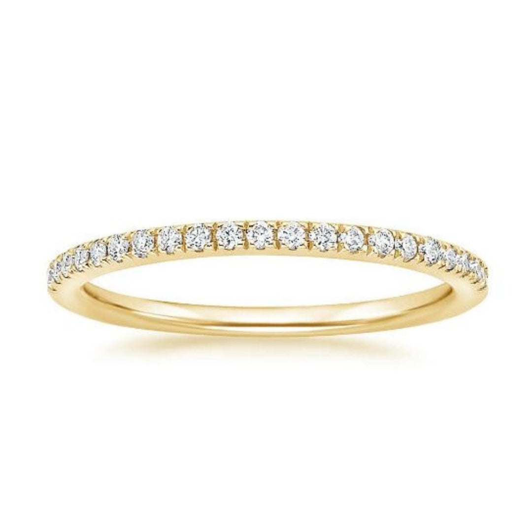 14K Yellow Gold 0.25cttw VS G-H Diamond Wedding Band