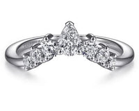 14K White Gold 0.49cttwSI G-H Curved Diamond Wedding Band by Gabriel