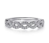 Treviso - Twisted-14K White Gold Twisted Diamond Anniversary Band - 0.2 ct
