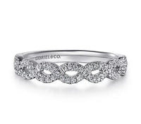 Treviso - Twisted-14K White Gold Twisted Diamond Anniversary Band - 0.2 ct