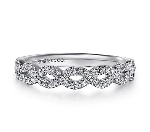 Treviso - Twisted-14K White Gold Twisted Diamond Anniversary Band - 0.2 ct