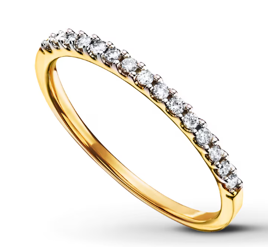 14K Yellow Gold 0.53cttw VS2 G Diamond Wedding Band by DFU