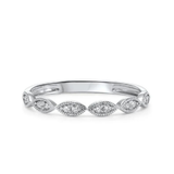 14K White Gold 0.10cttw Diamond Stackable Band