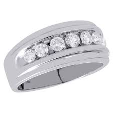 14K White Gold 1.56cttw I1 HI Diamond Channel Wedding Band sz 10