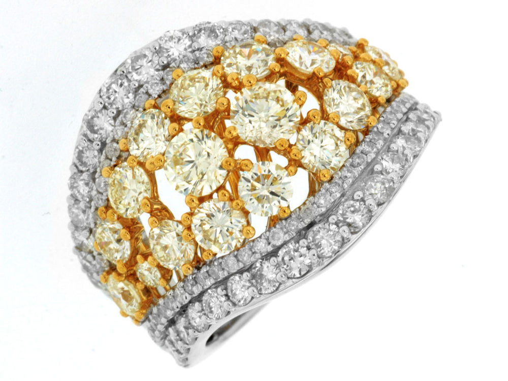 14K White Gold 2.35cttw Yellow Dia & 1.25cttw White Dia Fashion Ring by RJM