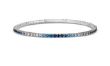 14K Vanilla Gold 2.20cttw Denim Ombre Sapphire Bangle