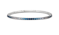 14K Vanilla Gold 2.20cttw Denim Ombre Sapphire Bangle