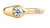 18K Yellow Gold 0.55cttw IJ VS Diamond LU Open Droplet Ring by HOF