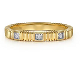 14K Yellow Gold Textured Diamond Ring by Gabriel & Co