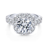 Ivory - Cushion Halo 2ct Round Diamond Engagement Ring