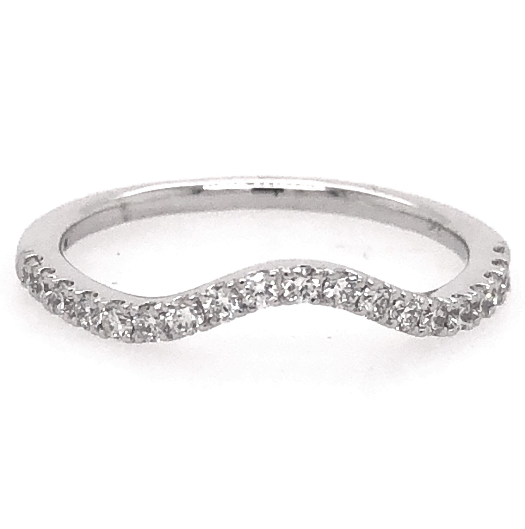 14K White Gold 0.25cttw VS2 G Diamond Wedding Band by DFU