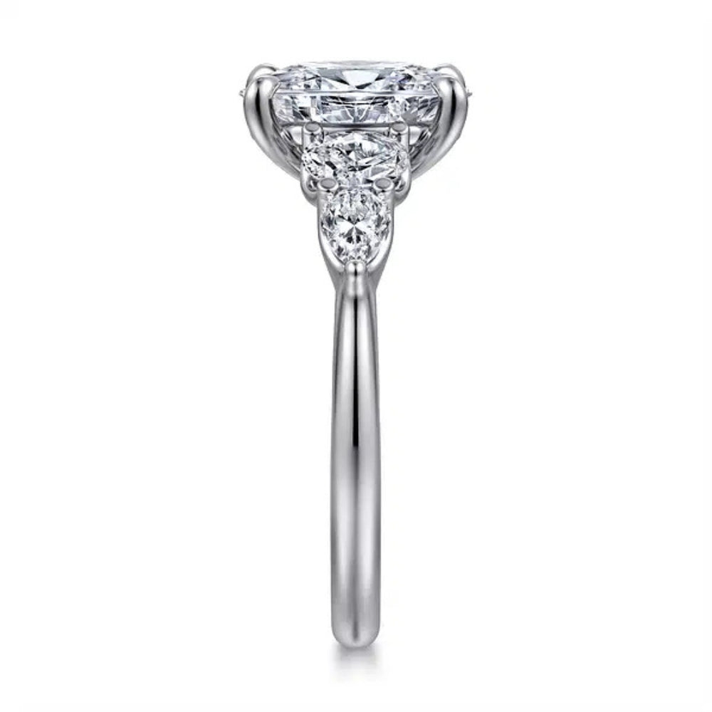 Estefani - 14K White Gold Oval Diamond Engagement Ring