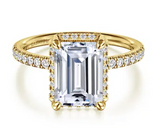 14K Yellow Gold Emerald Cut Engagement Ring by Gabriel & Co