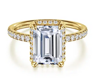 14K Yellow Gold Emerald Cut Engagement Ring by Gabriel & Co