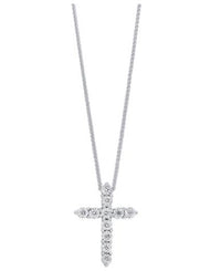 Sterling Silver 0.10cttw Diamond Cross Pendant