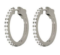 14K White Gold 0.25cttw SI H-I Diamond Hoop Earrings